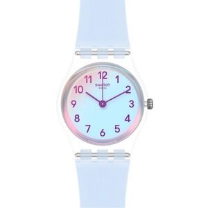 Swatch CASUAL BLUE Solar Spectrum Glass Opaque Strap Watch WORKS! Nostalgic​